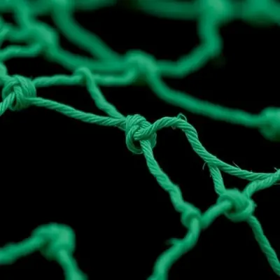 Green Safety Nets mesh close-up